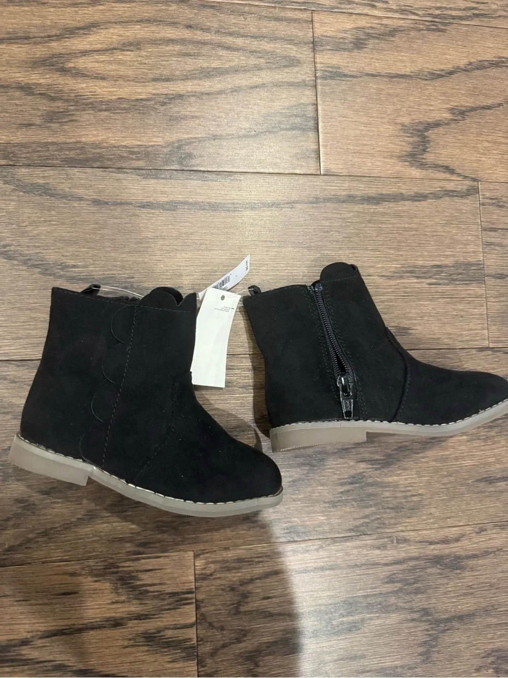 GAP Black Suede Scallop Ankle Boots for Kids
